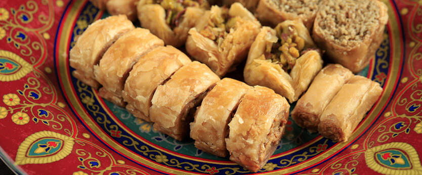Baklava con pistacho, postre típico de Marruecos