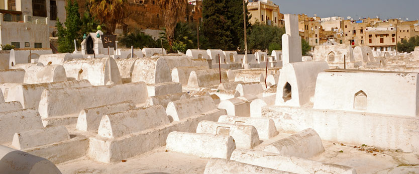 Cementerio judío en la ciudad de Fez en Marruecos