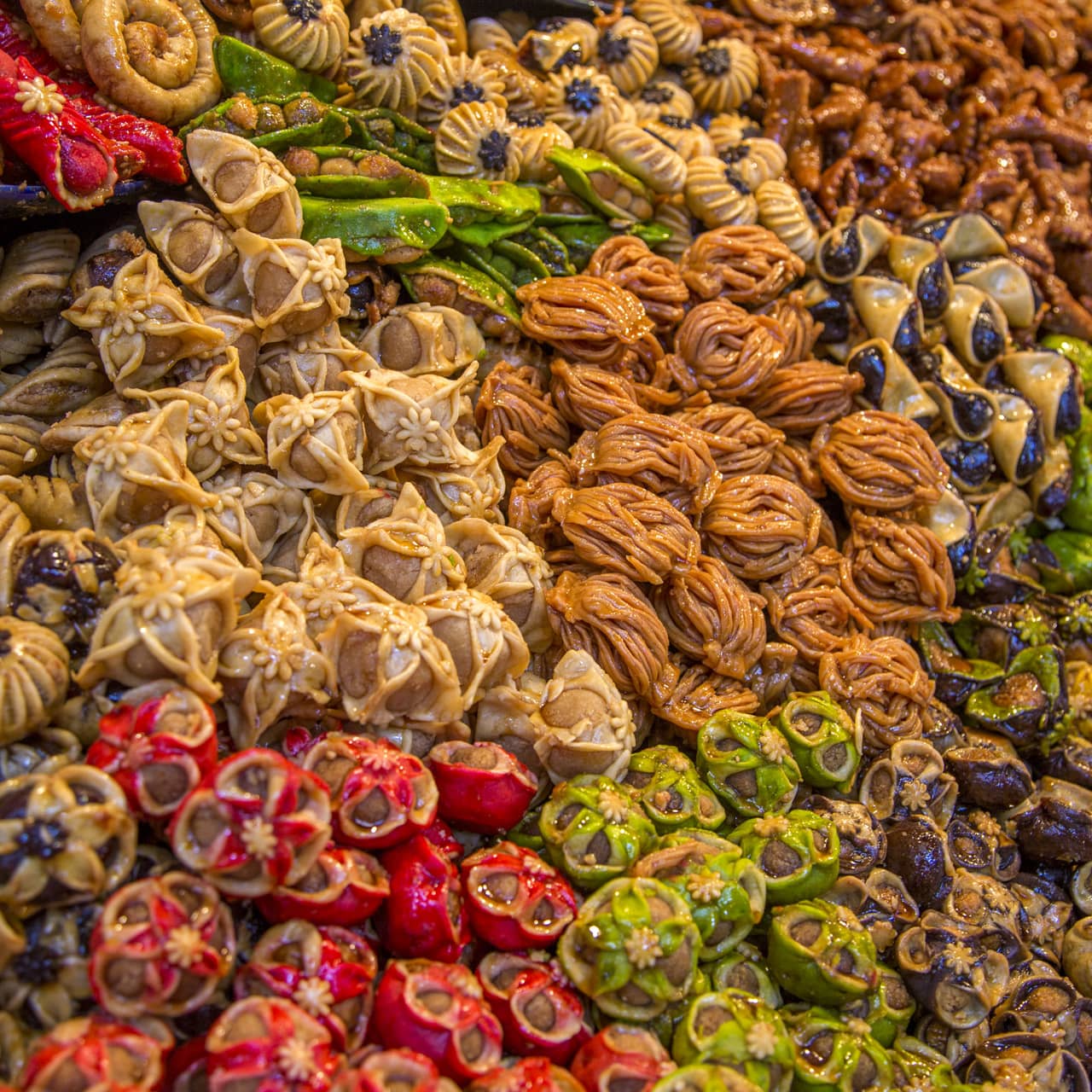 Mercado de dulces en Marruecos