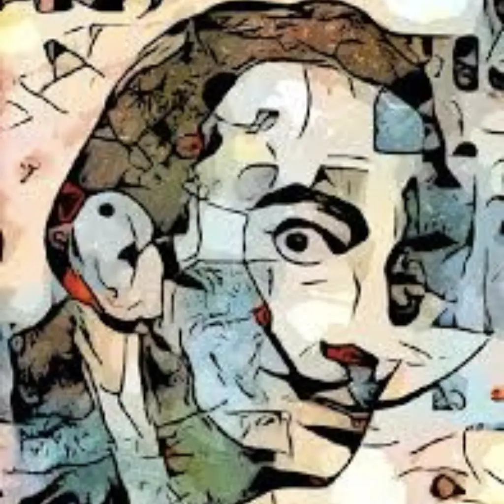 Detalle de un retrato del artista catalán Salvador Dalí